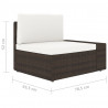Sofa modułowa 3-osobowa, rattan PE, brązowa