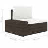 Sofa modułowa 3-osobowa, rattan PE, brązowa