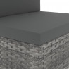 Modułowe siedzisko środkowe, rattan PE, szare