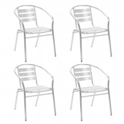 Krzesła ogrodowe, sztaplowane, 4 szt., aluminium