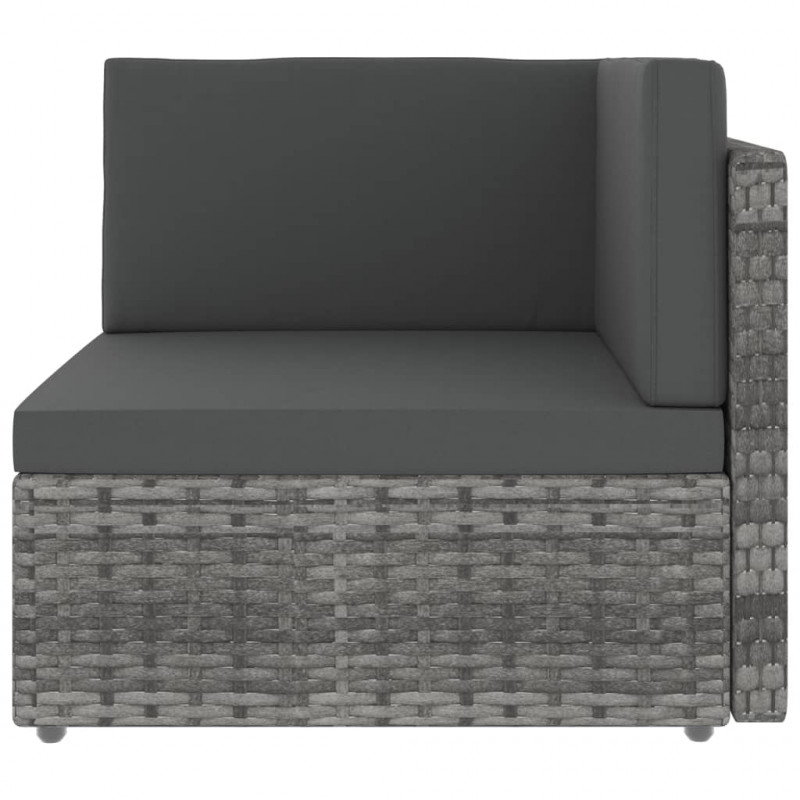 Modułowe siedzisko narożne, rattan PE, szare