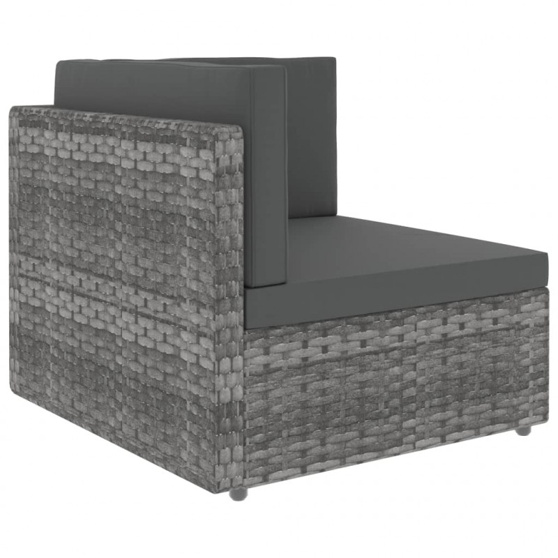 Modułowe siedzisko narożne, rattan PE, szare