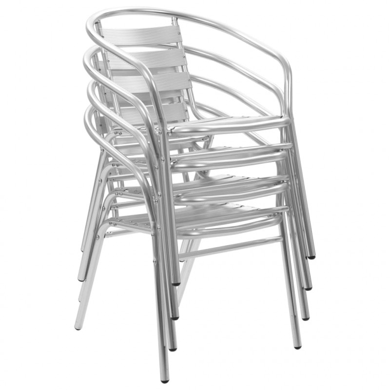 Krzesła ogrodowe, sztaplowane, 4 szt., aluminium
