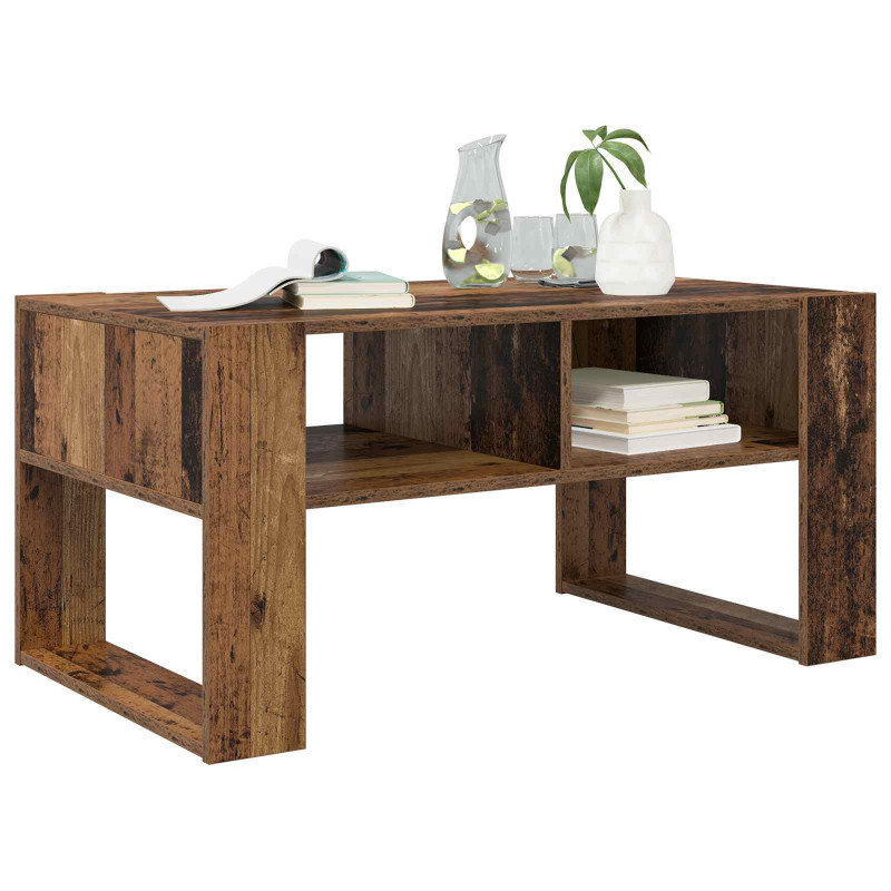 Stolik kawowy z przechowywaniem Stare drewno 92 x 53 x 45 cm