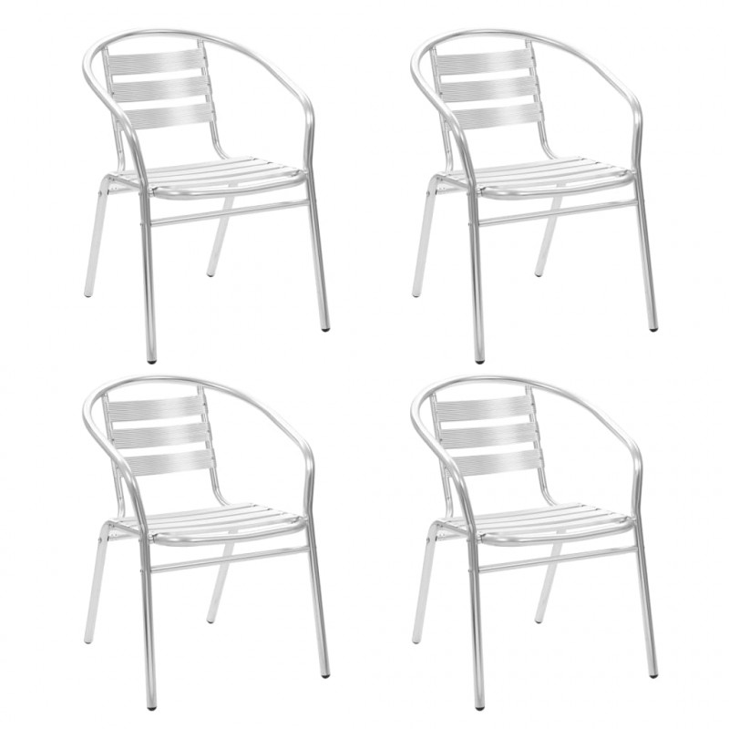 5-częściowy zestaw mebli ogrodowych, aluminium, srebrny