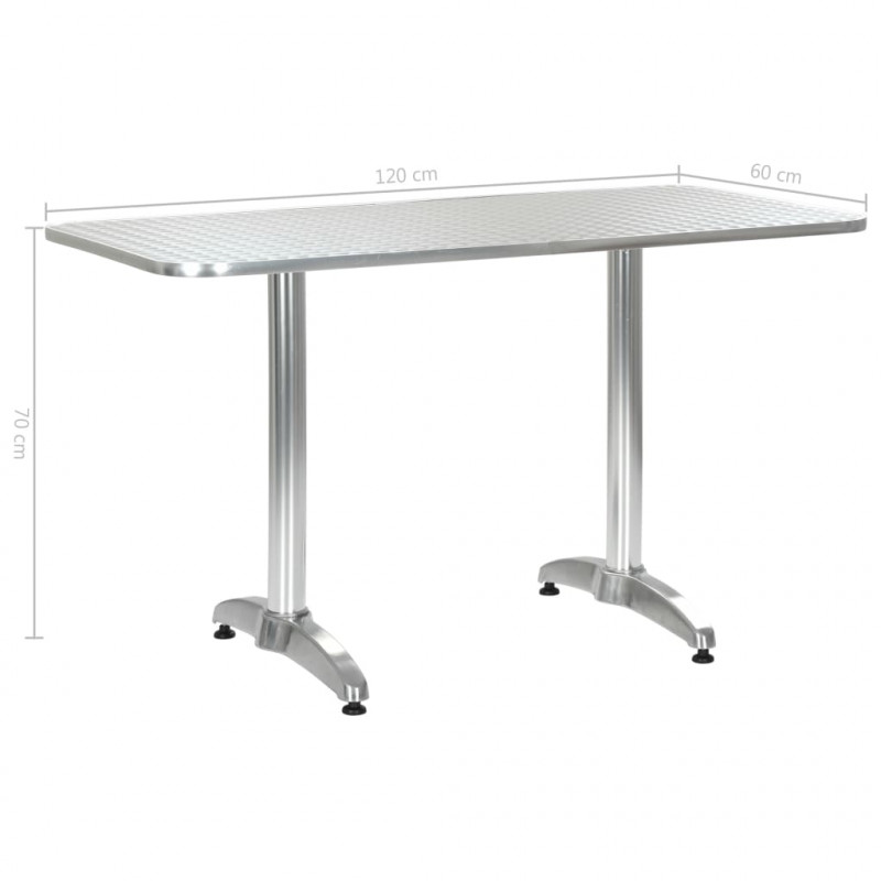 5-częściowy zestaw mebli ogrodowych, aluminium, srebrny