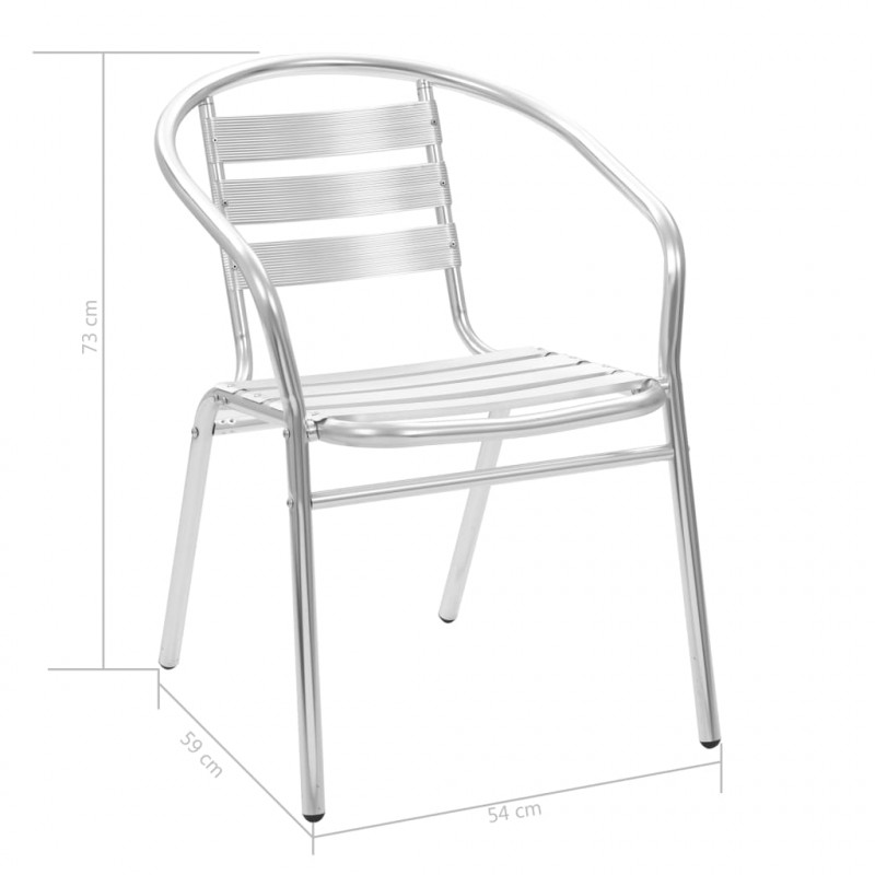 5-częściowy zestaw mebli ogrodowych, aluminium, srebrny