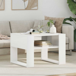 Stolik kawowy Biały 66 x 53 x 45 cm Materiał drewnopochodny