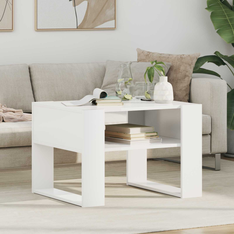 Stolik kawowy Biały 66 x 53 x 45 cm Materiał drewnopochodny
