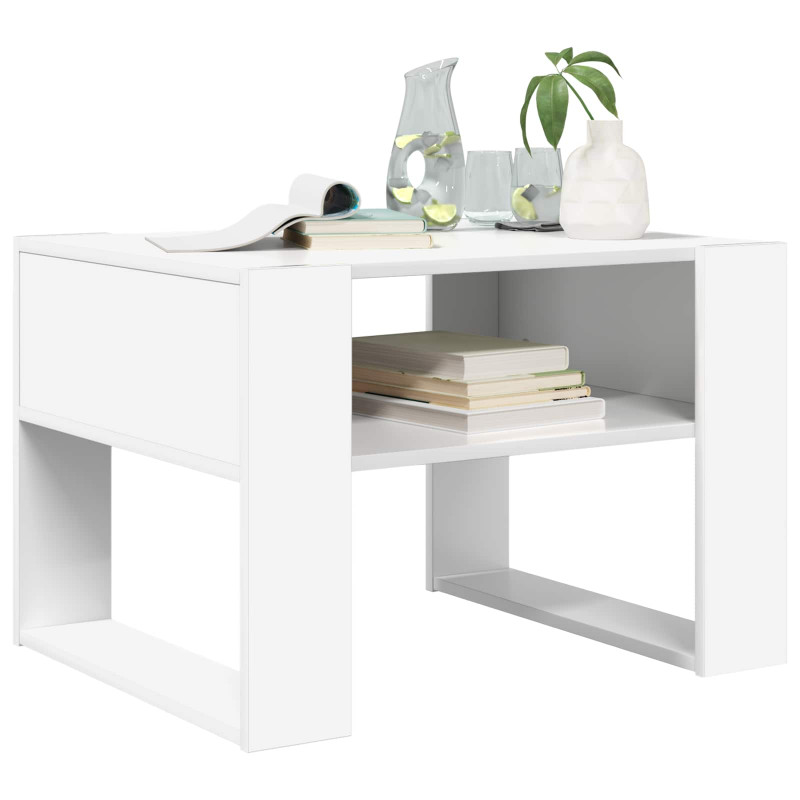 Stolik kawowy Biały 66 x 53 x 45 cm Materiał drewnopochodny