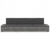 Sofa modułowa 3-osobowa, rattan PE, szara