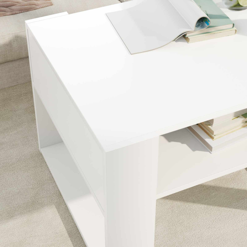 Stolik kawowy Biały 66 x 53 x 45 cm Materiał drewnopochodny