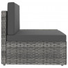 Sofa modułowa 3-osobowa, rattan PE, szara