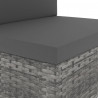 Sofa modułowa 3-osobowa, rattan PE, szara