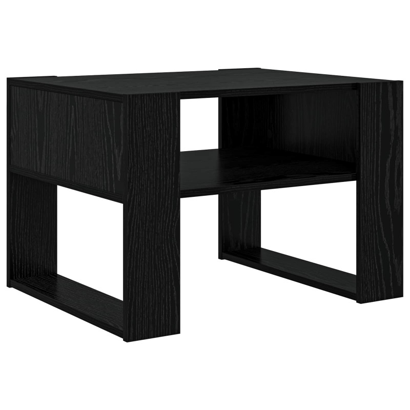 Stolik kawowy z przechowywaniem Czarny Dąb 66 x 53 x 45 cm