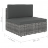 Sofa modułowa 3-osobowa, rattan PE, szara