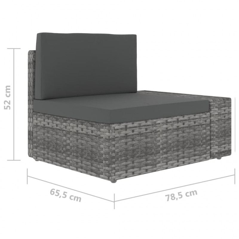 3-cz. zestaw wypoczynkowy do ogrodu, rattan PE, szary