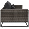 2-częściowa sofa do ogrodu, z poduszkami, polirattan, szara
