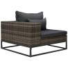 2-częściowa sofa do ogrodu, z poduszkami, polirattan, szara
