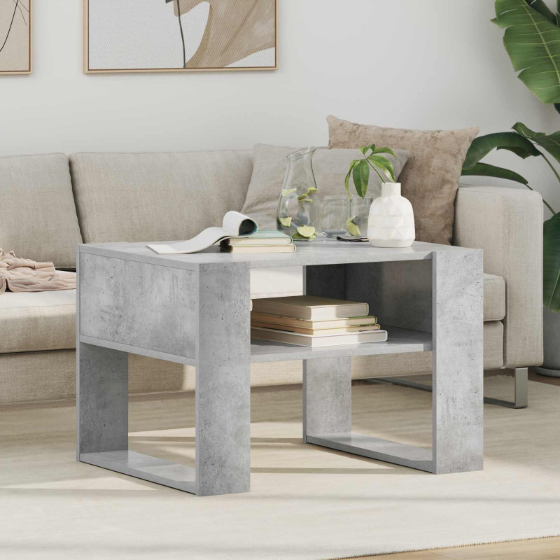 Stolik kawowy z przechowywaniem Betonowy szary 66 x 53 x 45 cm