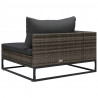 2-częściowa sofa do ogrodu, z poduszkami, polirattan, szara