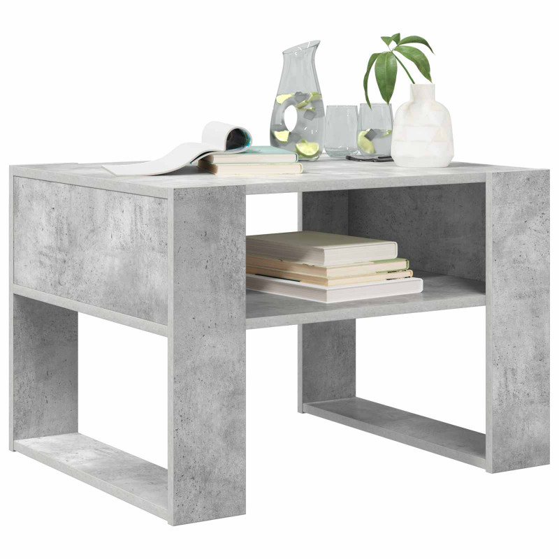 Stolik kawowy z przechowywaniem Betonowy szary 66 x 53 x 45 cm