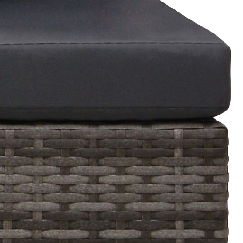 2-częściowa sofa do ogrodu, z poduszkami, polirattan, szara