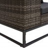2-częściowa sofa do ogrodu, z poduszkami, polirattan, szara
