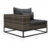 2-częściowa sofa do ogrodu, z poduszkami, polirattan, szara