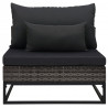 3-częściowa sofa do ogrodu, z poduszkami, polirattan, szara