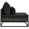 3-częściowa sofa do ogrodu, z poduszkami, polirattan, szara