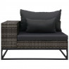 3-częściowa sofa do ogrodu, z poduszkami, polirattan, szara