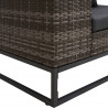 3-częściowa sofa do ogrodu, z poduszkami, polirattan, szara