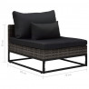 3-częściowa sofa do ogrodu, z poduszkami, polirattan, szara