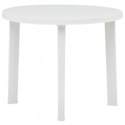 Stolik ogrodowy, biały, 89 cm, plastikowy