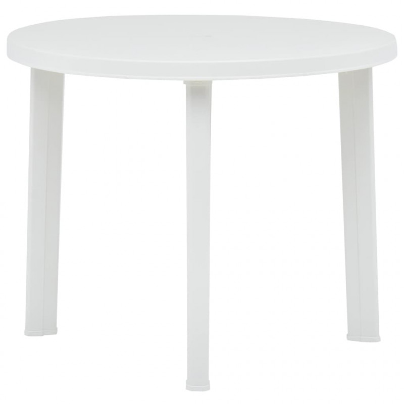 Stolik ogrodowy, biały, 89 cm, plastikowy