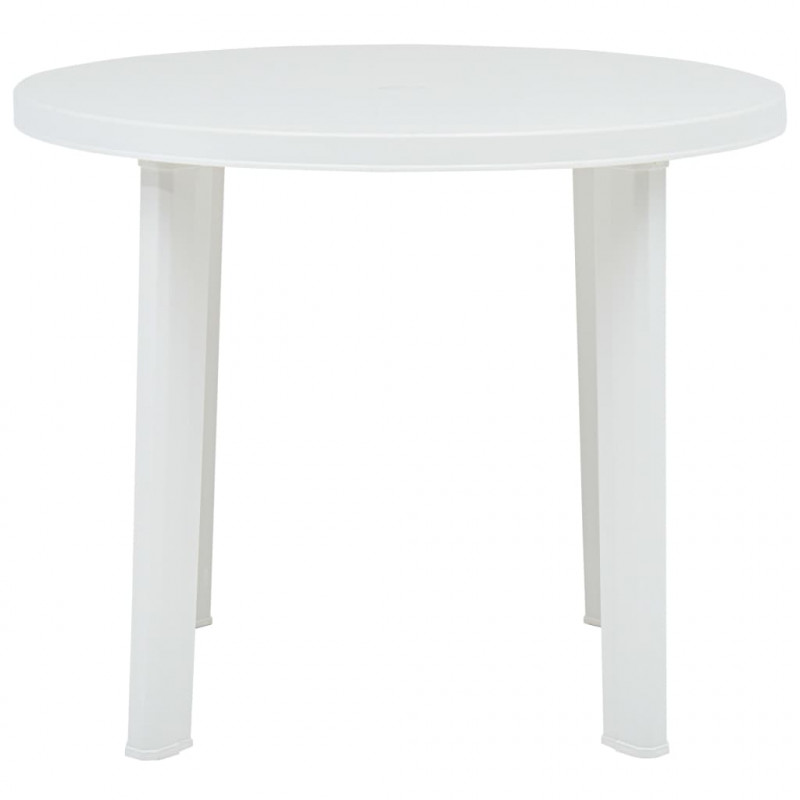 Stolik ogrodowy, biały, 89 cm, plastikowy