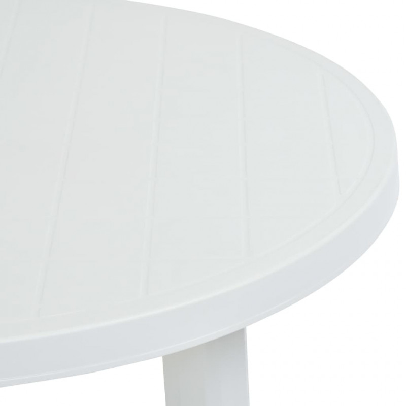 Stolik ogrodowy, biały, 89 cm, plastikowy