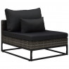 4-częściowa sofa do ogrodu, z poduszkami, polirattan, szara