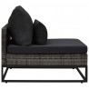 4-częściowa sofa do ogrodu, z poduszkami, polirattan, szara