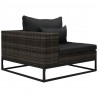 4-częściowa sofa do ogrodu, z poduszkami, polirattan, szara