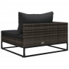 4-częściowa sofa do ogrodu, z poduszkami, polirattan, szara