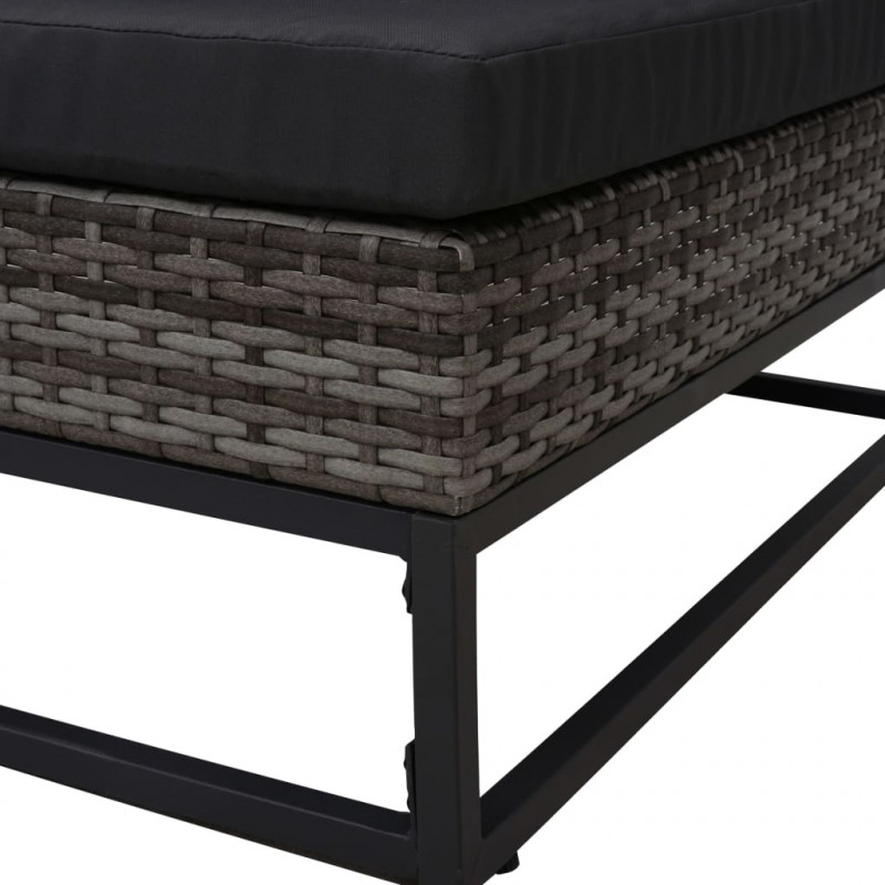4-częściowa sofa do ogrodu, z poduszkami, polirattan, szara