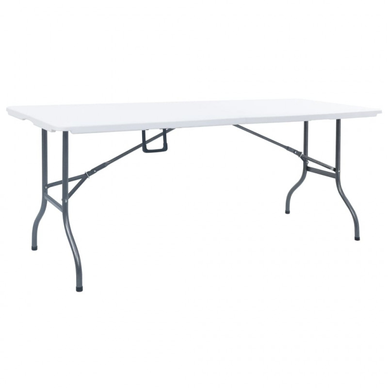 Składany stół ogrodowy, biały, 180x72x72 cm, HDPE