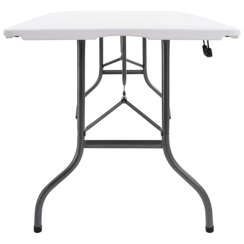 Składany stół ogrodowy, biały, 180x72x72 cm, HDPE