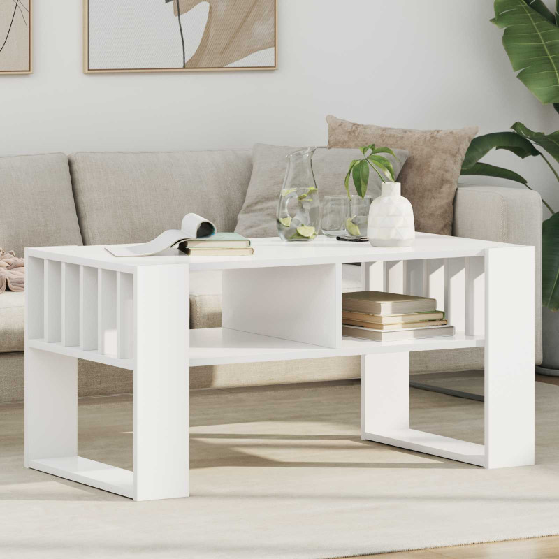 Stolik kawowy Biały 92 x 49,5 x 45 cm Materiał drewnopochodny