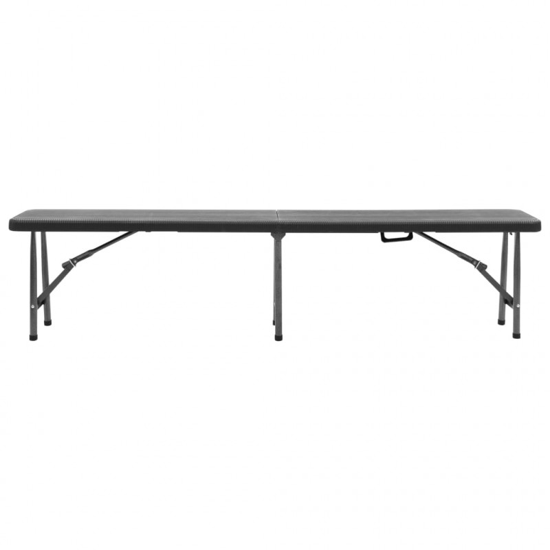 Składane ławki ogrodowe, 2 szt., 180 cm, HDPE, czarne
