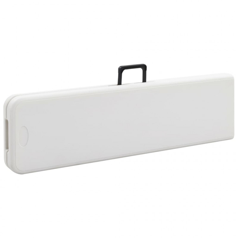 Składany stół ogrodowy z 2 ławkami, 180 cm, stal i HDPE, biały