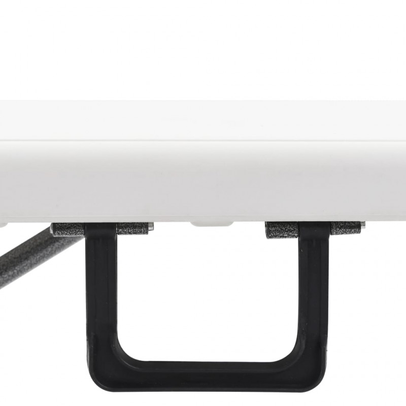 Składany stół ogrodowy z 2 ławkami, 180 cm, stal i HDPE, biały