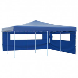 Składana altana z 2 ścianami, 5x5 m, niebieska